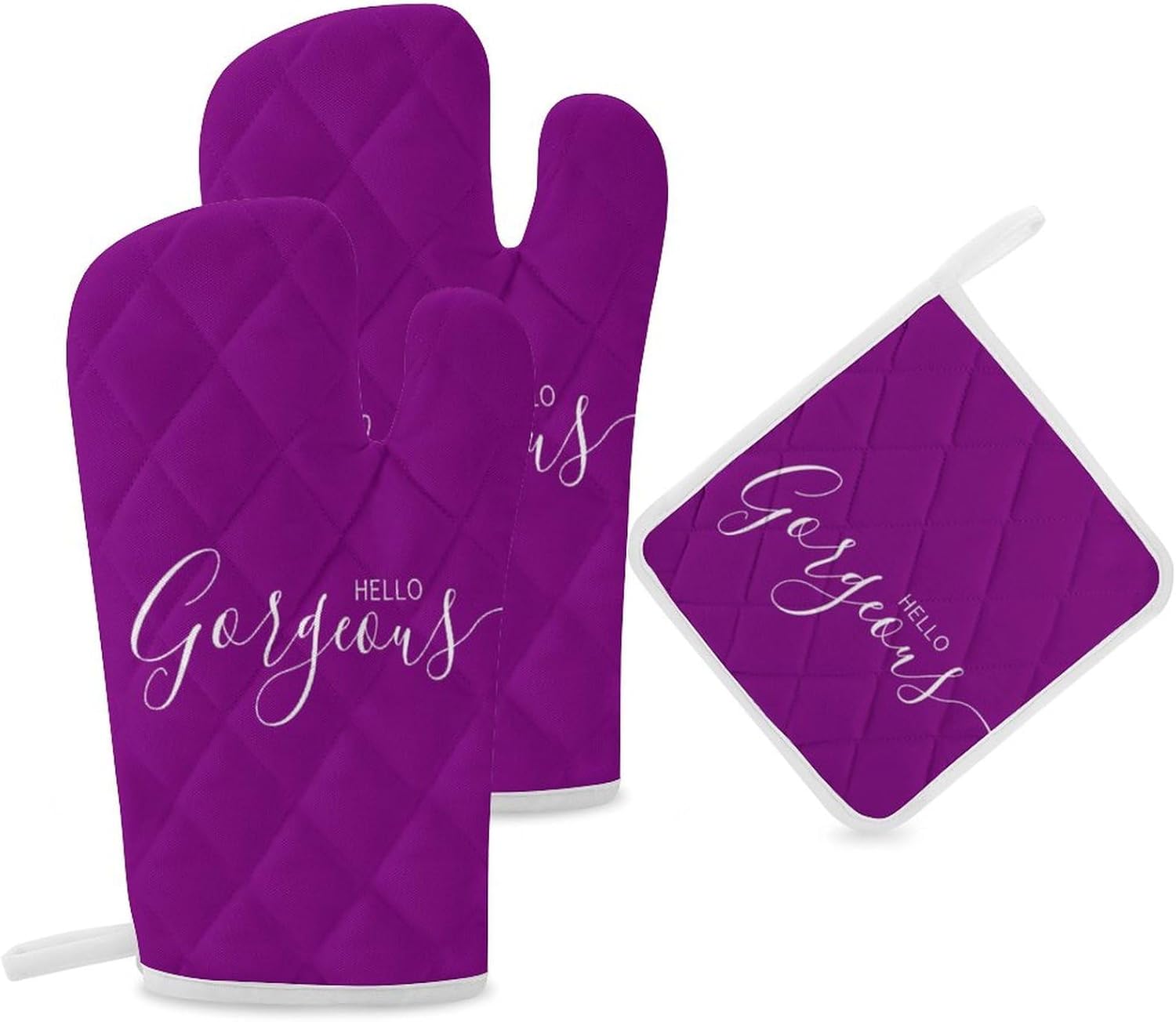 Curdesi 3PCS Oven Mitts Set - Heat Resistant Minimalist Design
