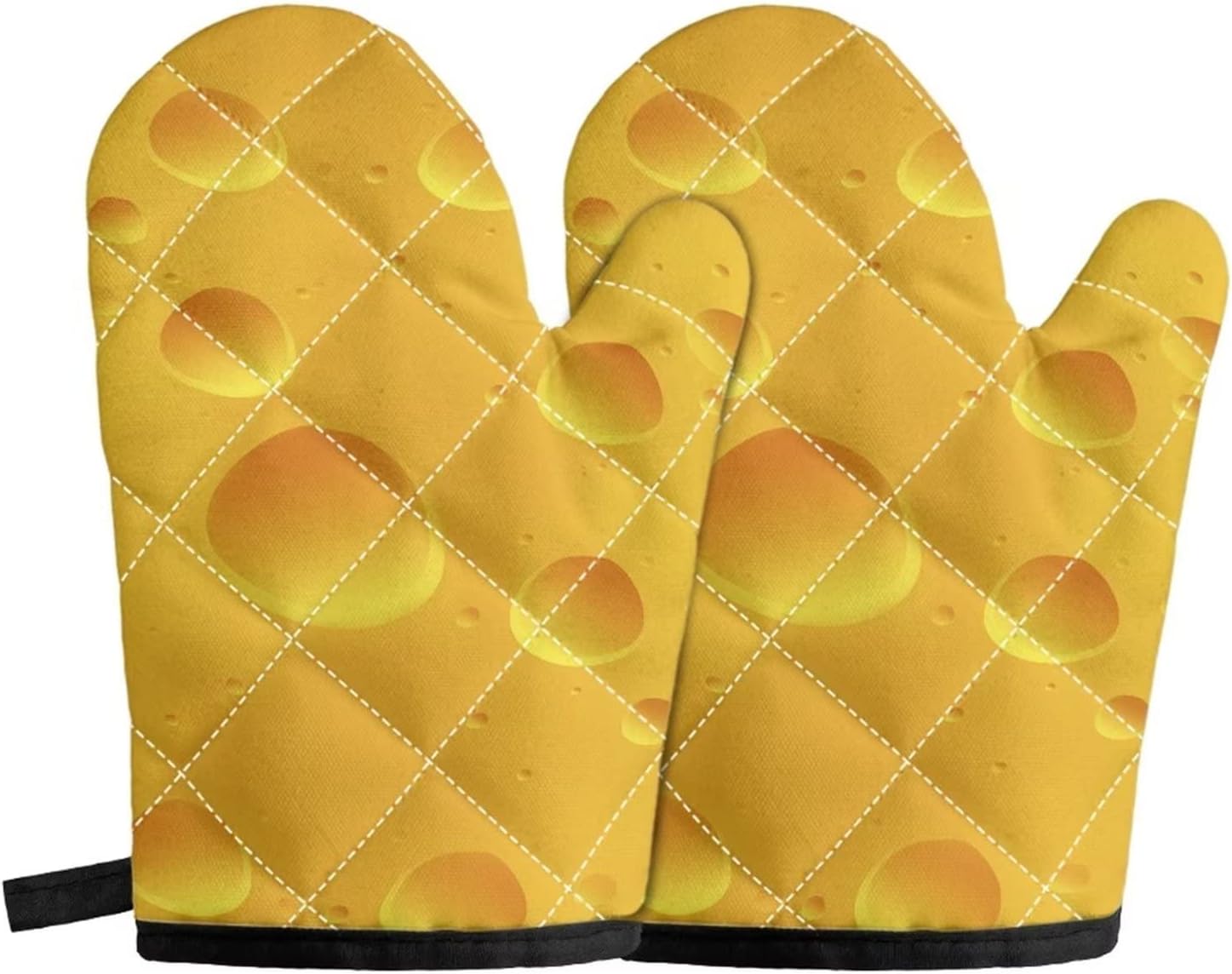Yellow Cheese Design 2-Pack Oven Mitts