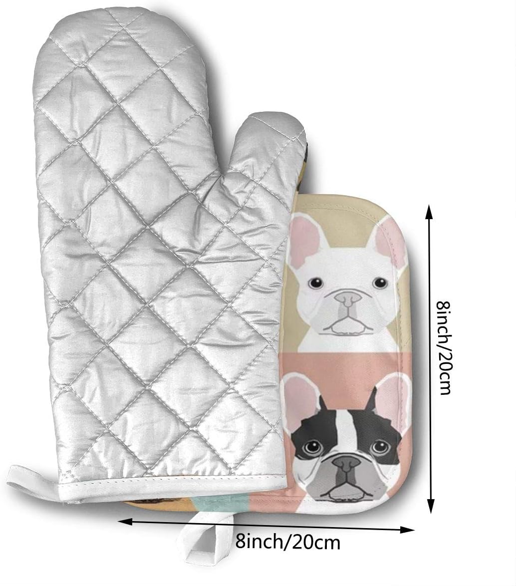 French Bulldogs Oven Mitts Pot Holders Set 2 Piece