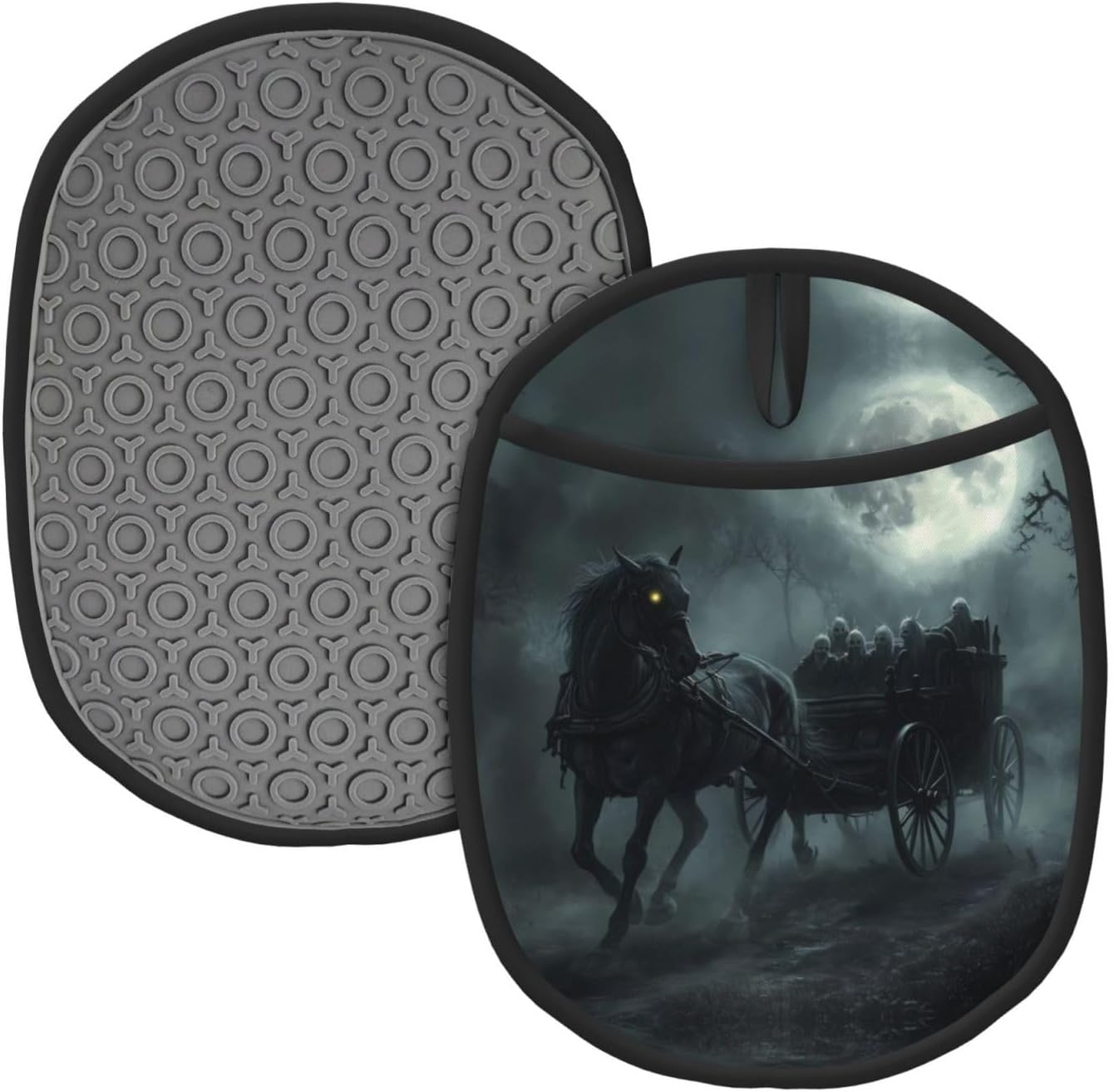Funny Halloween Ghost Carriage Moon Night Pot Holder