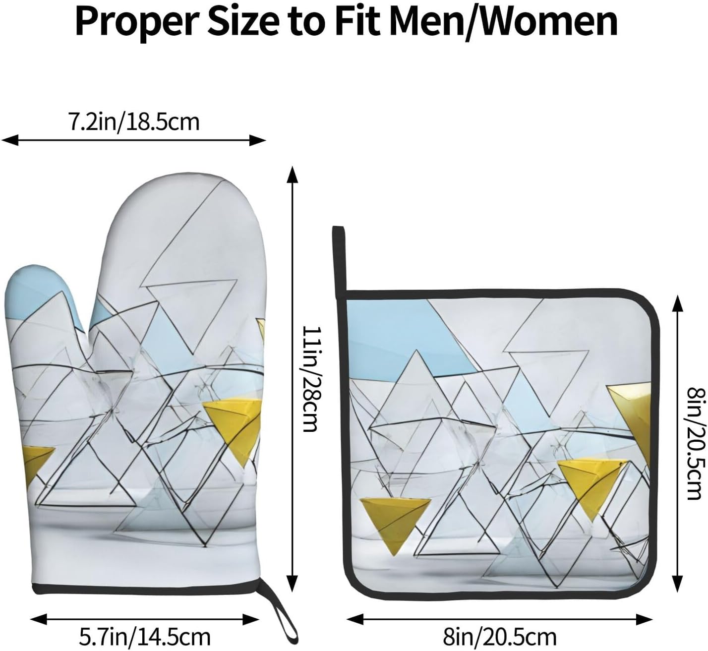 Quopvn Abstract Geometric Pattern Oven Mitts 2pcs Set