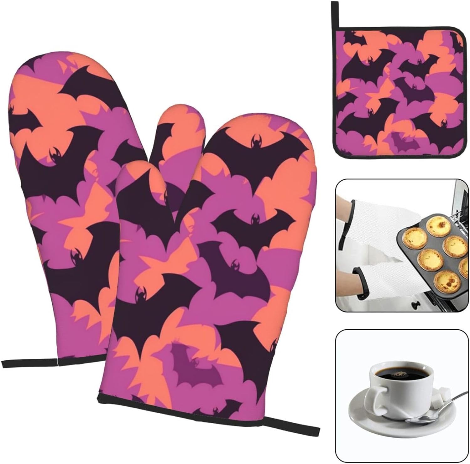 Radical Halloween Bat Oven Mitts