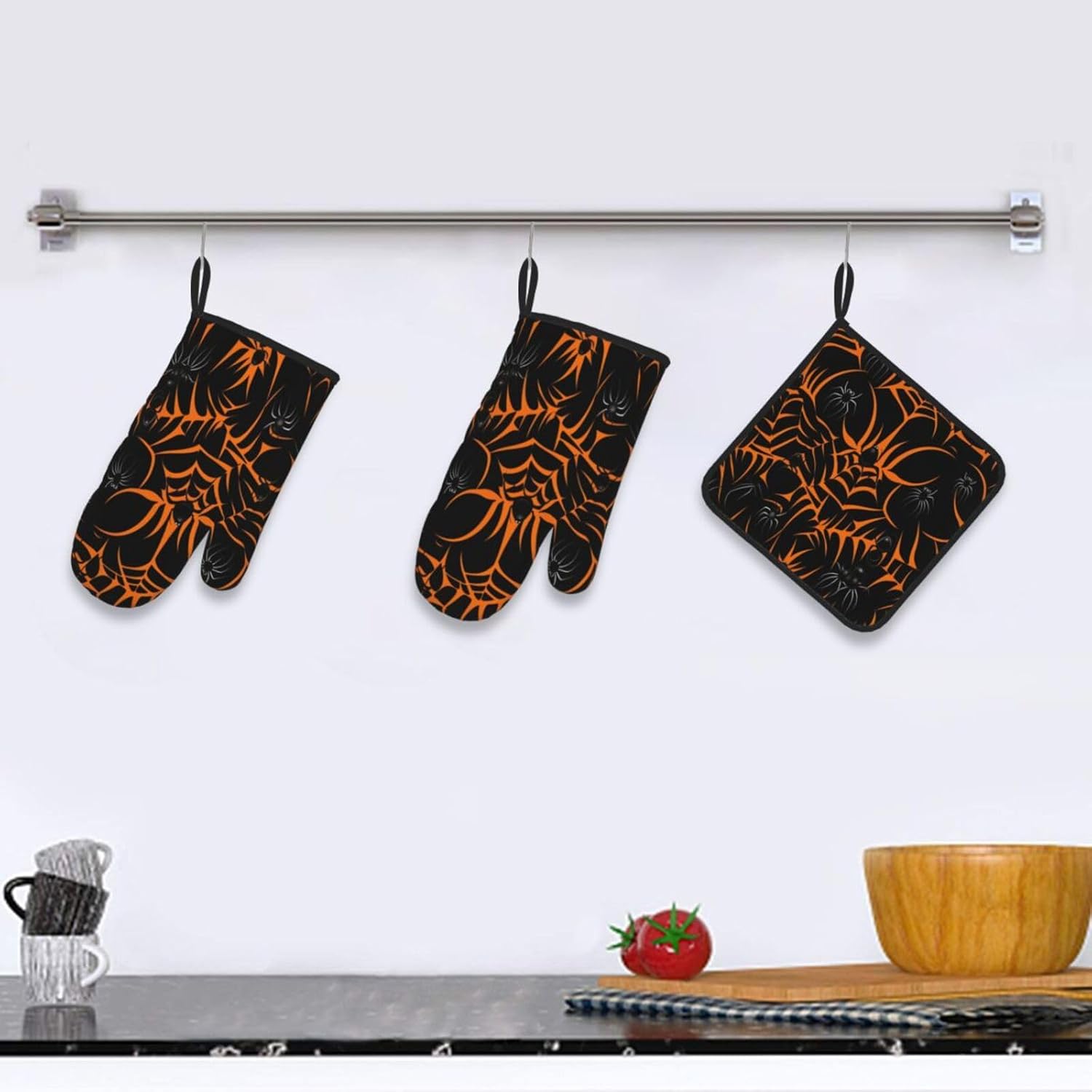 Halloween Spider Web Oven Mitts