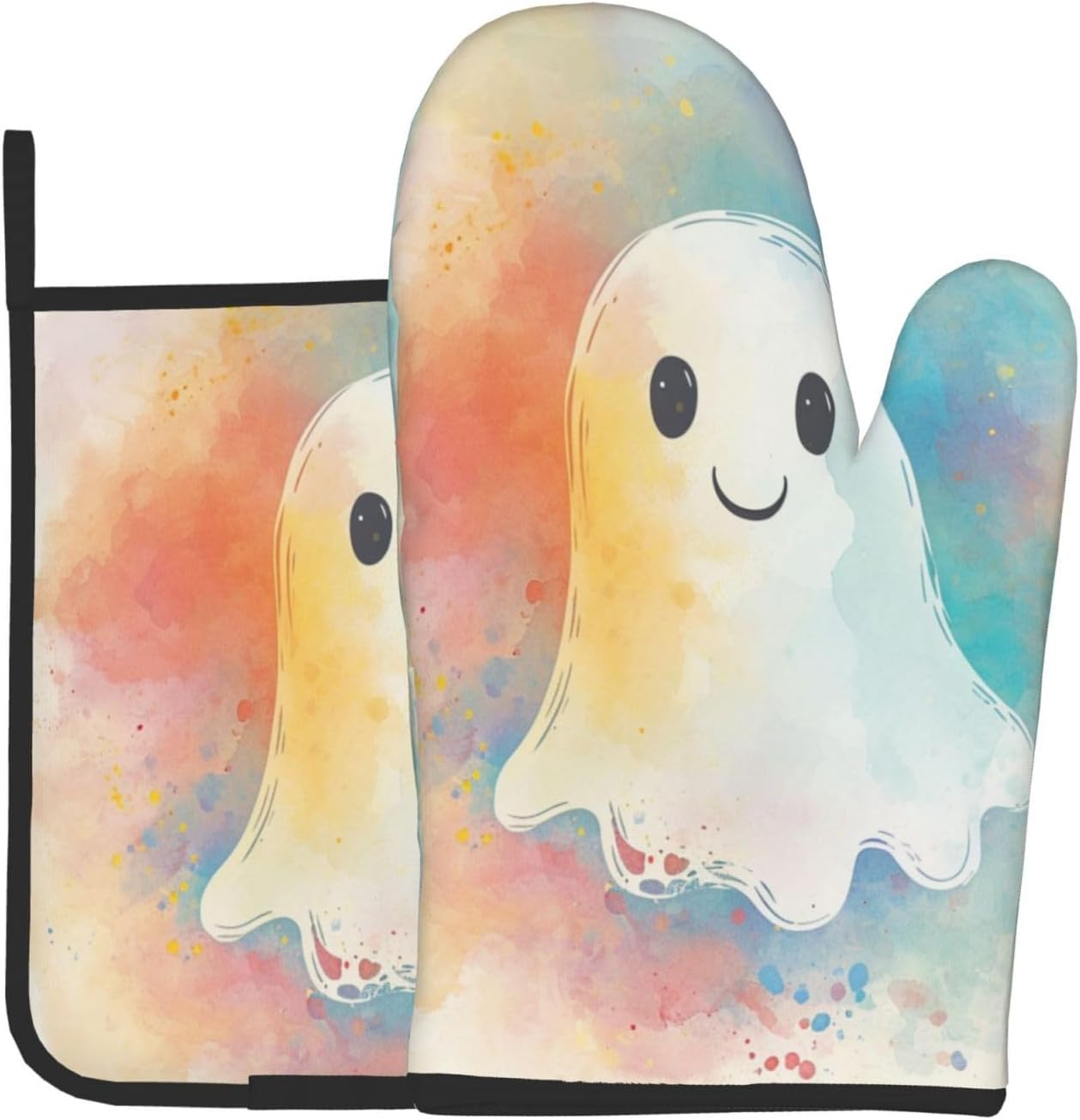 Halloween Friendly Ghost Mitts Pot Holders Set