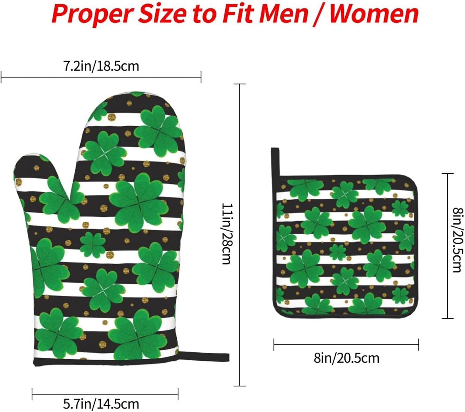 St Patricks Day 3 Piece Oven Mitt Set