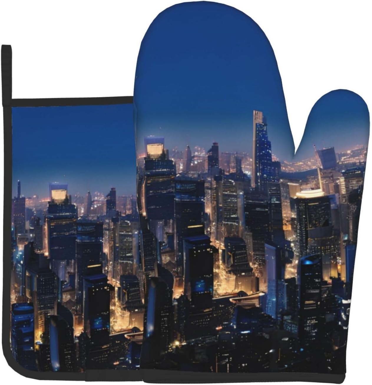Los Angeles Skyline Prints Oven Mitt Pot Holder Set