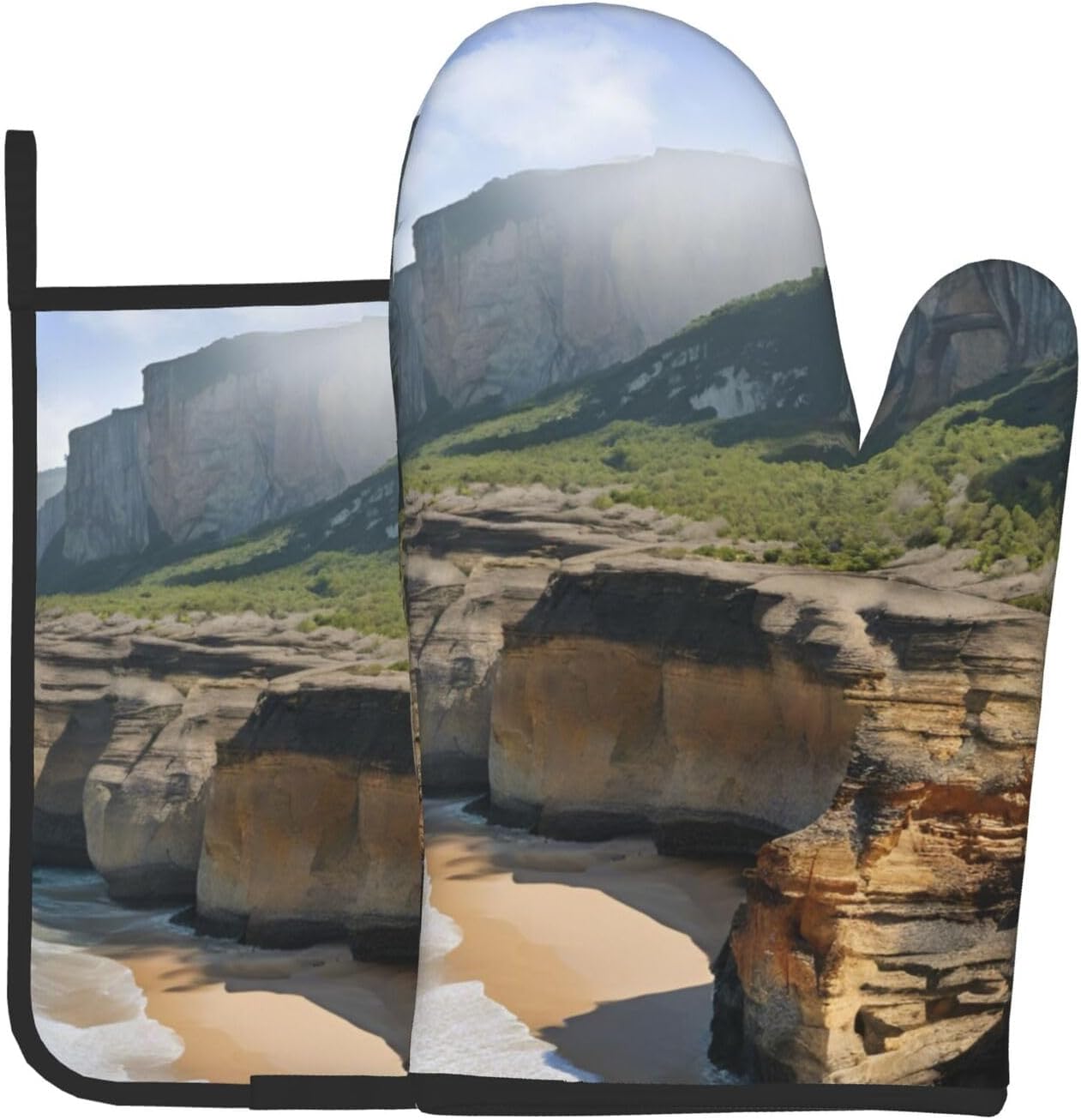 Kauai Hawaii Seashore Oven Mitts and Pot Holders Set of 2