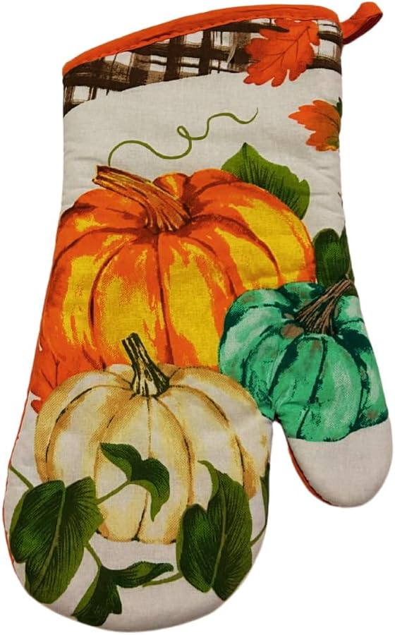 Harvest Pumpkin Oven Mitt Potholders Set
