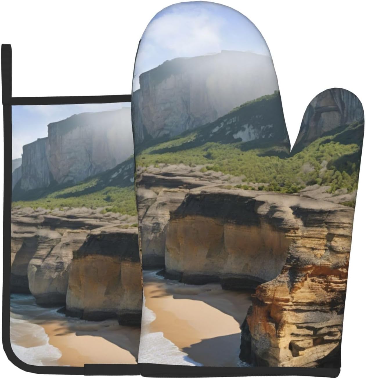 Kauai Hawaii Seashore Oven Mitts and Pot Holders Set of 2