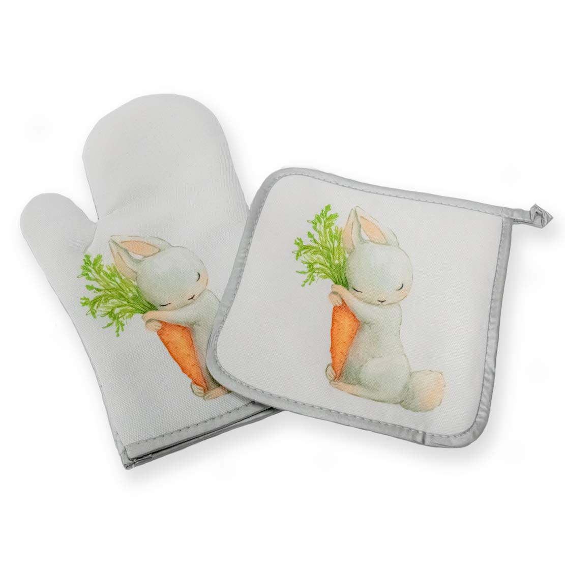 Easter Bunnys Touch Retro-Chic Kitchen Potholders for Gifting