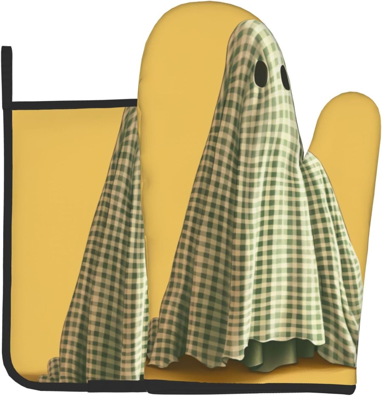 Halloween Ghost Oven Mitts Set for Heat-Resistant Cooking