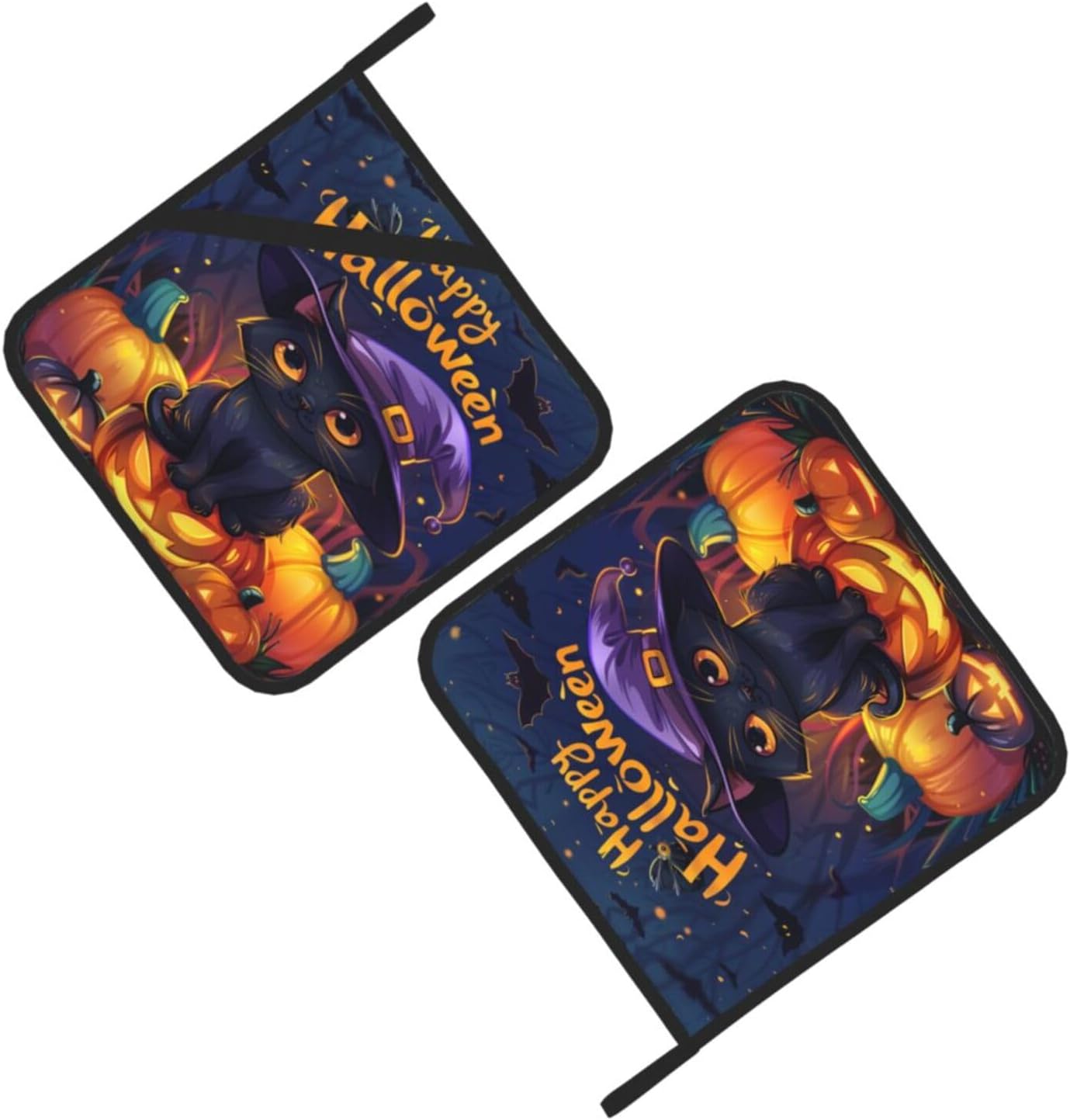 Super Spooky Halloween Cat Potholders