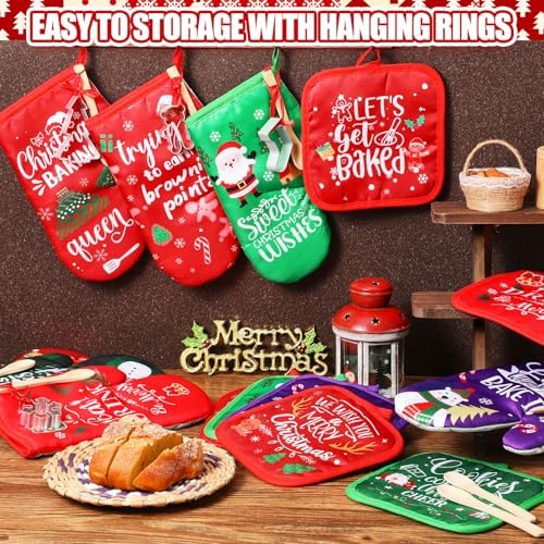 48 Piece Christmas Oven Mitt Set for Baking Lovers