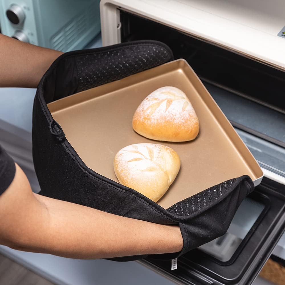 Heat-Resistant Oven Mitt 75x32in Black