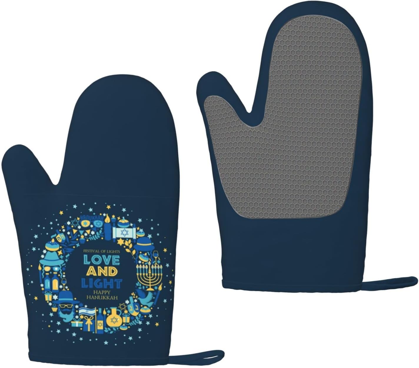 Charming Hanukkah Oven Gloves
