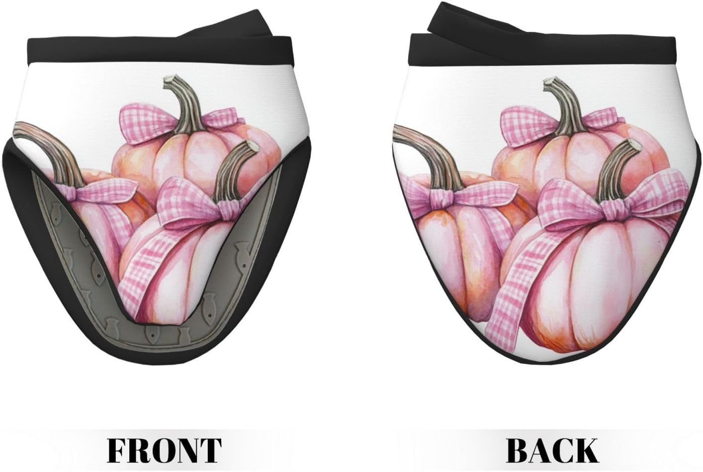 Pink Halloween Pumpkins Mini Silicone Oven Mitts Heat and Slip Resistant Kitchen Mittens