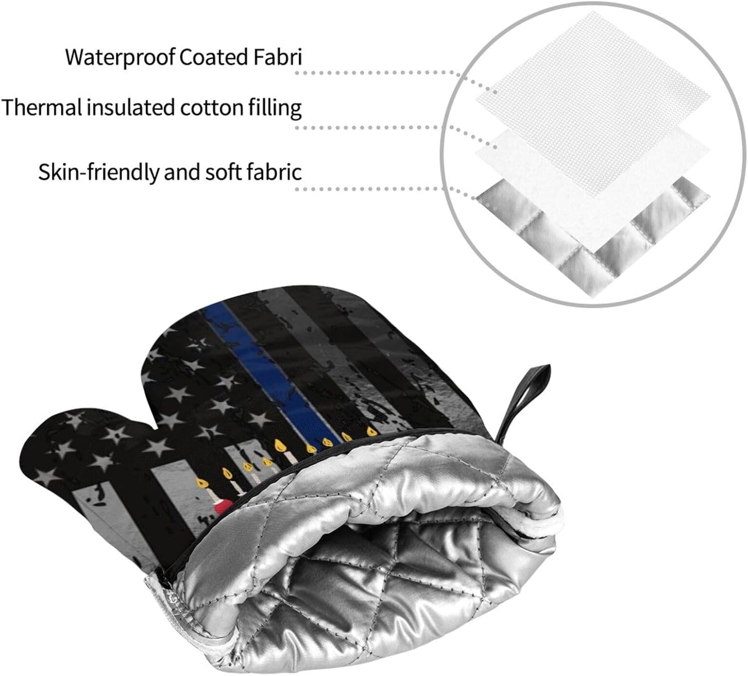 Happy Hanukkah Premium Oven Mitts Set Best