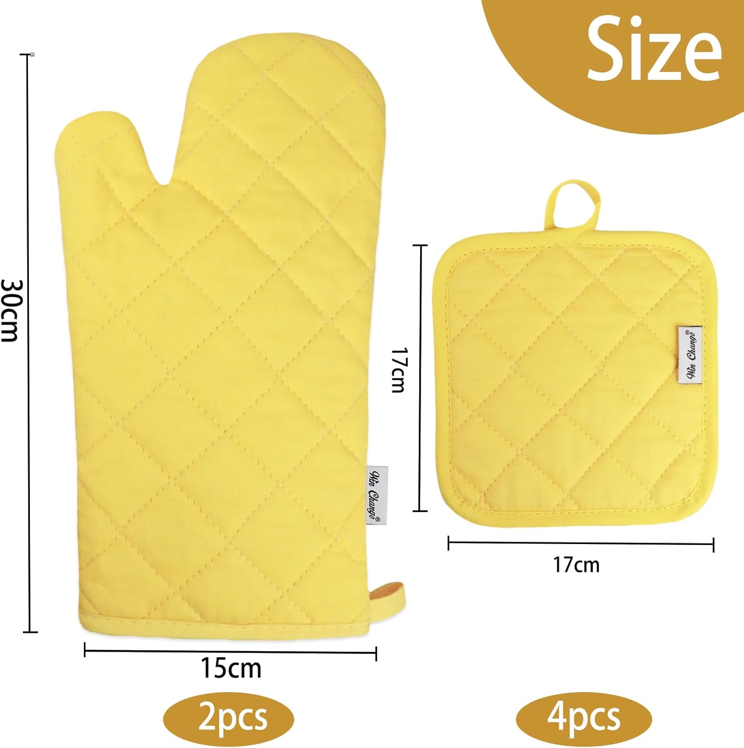 Win Change 6 Piece Oven Mitts and Pot Holders Set