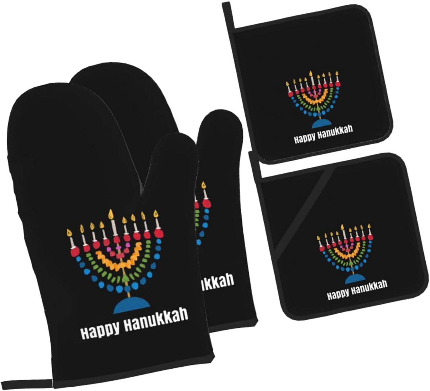Happy Hanukkah Oven Mitts Set