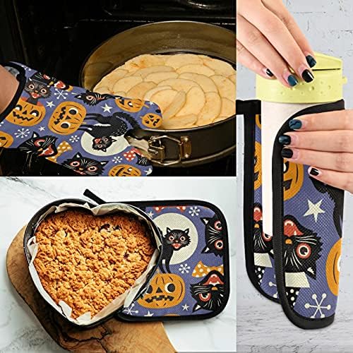 HURPAN Oven Mitts Pot Holders Set