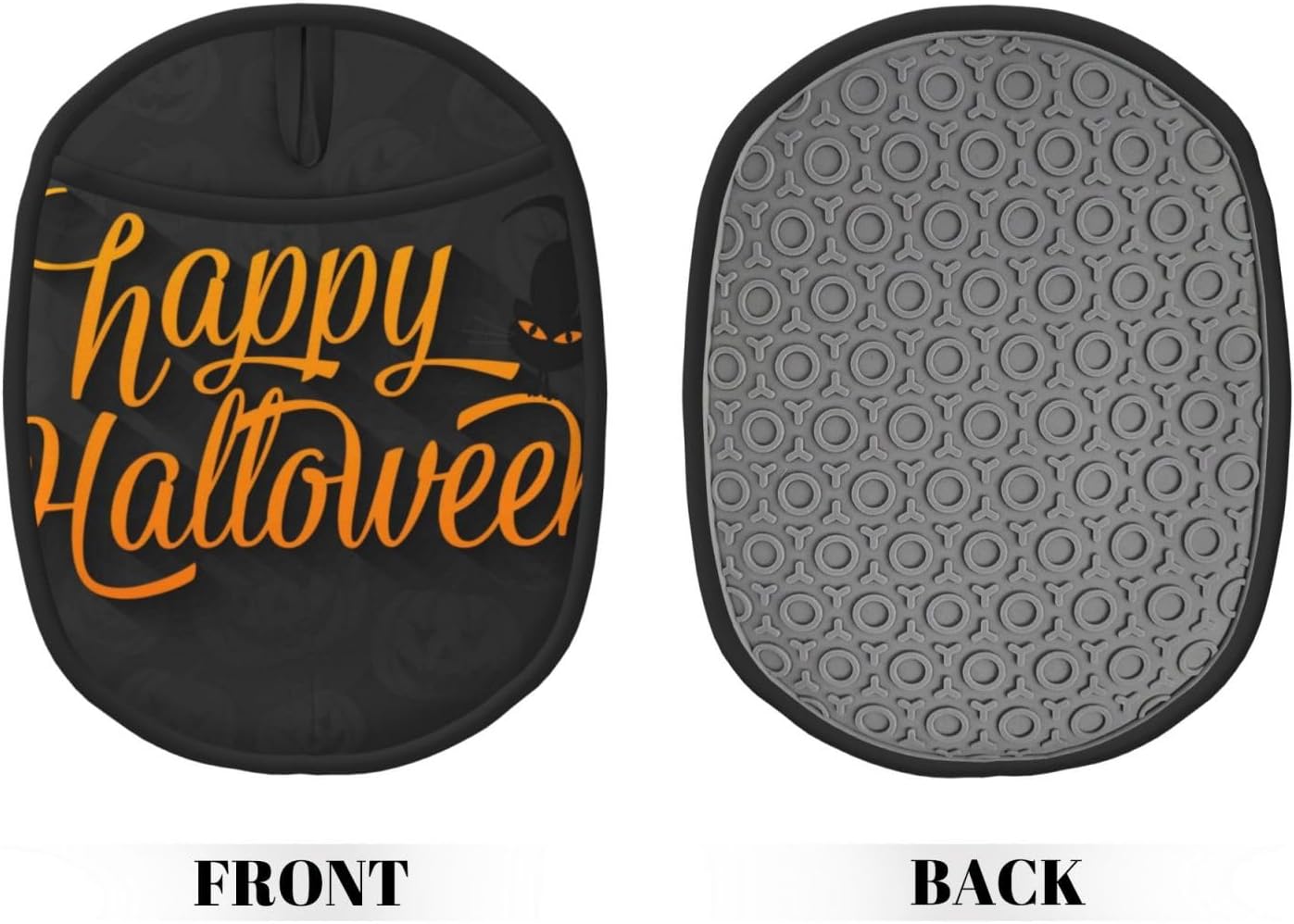 BERMEIZ Happy Halloween Oven Mitts Heat Resistant Non-Slip Silicone Kitchen Gloves 1
