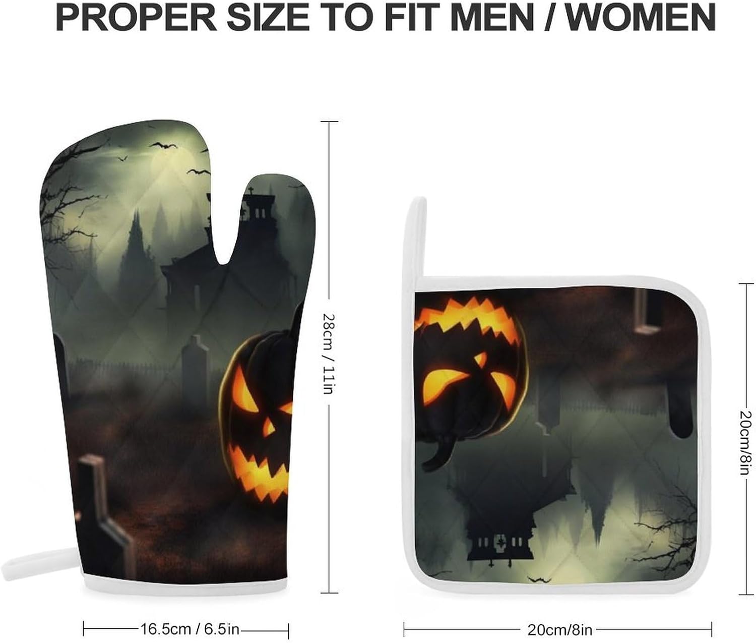 Halloween Horror Oven Gloves Pot Holders Set