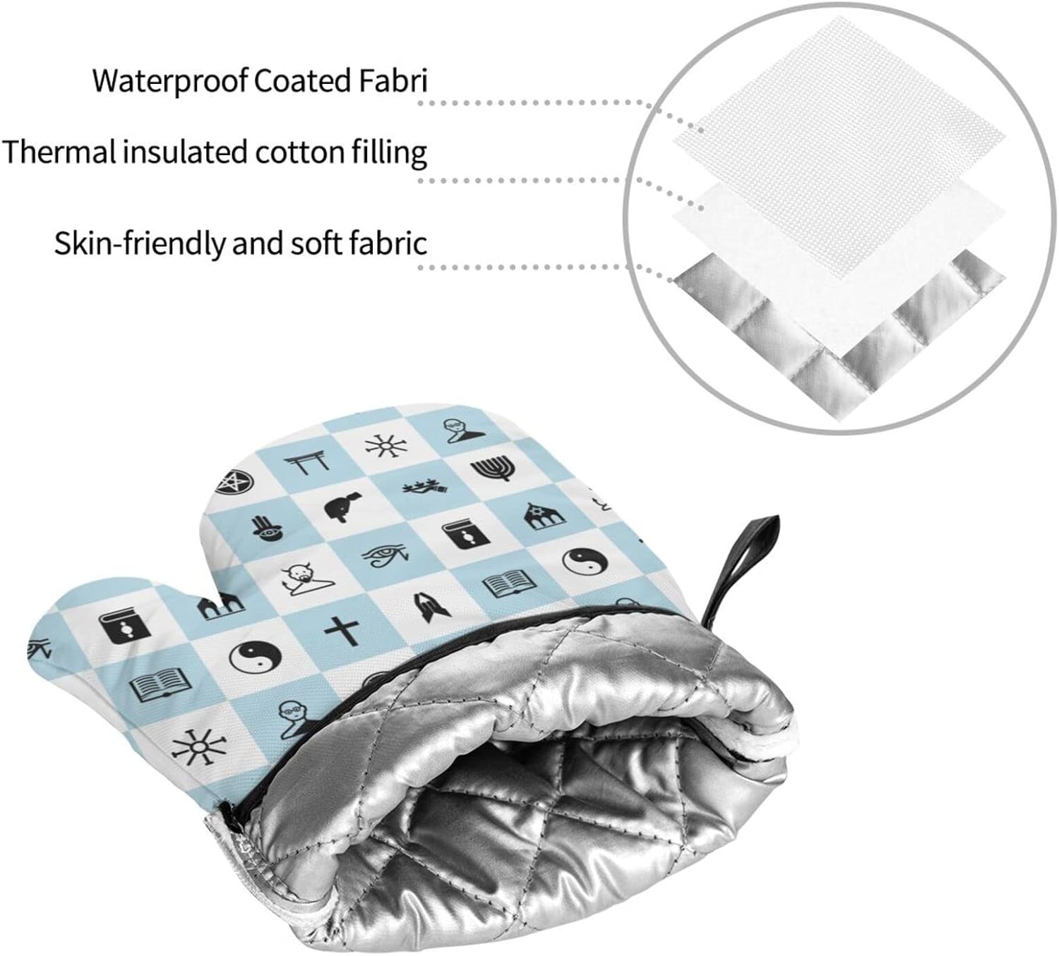 Adjustable Hanukkah Oven Mitt Set