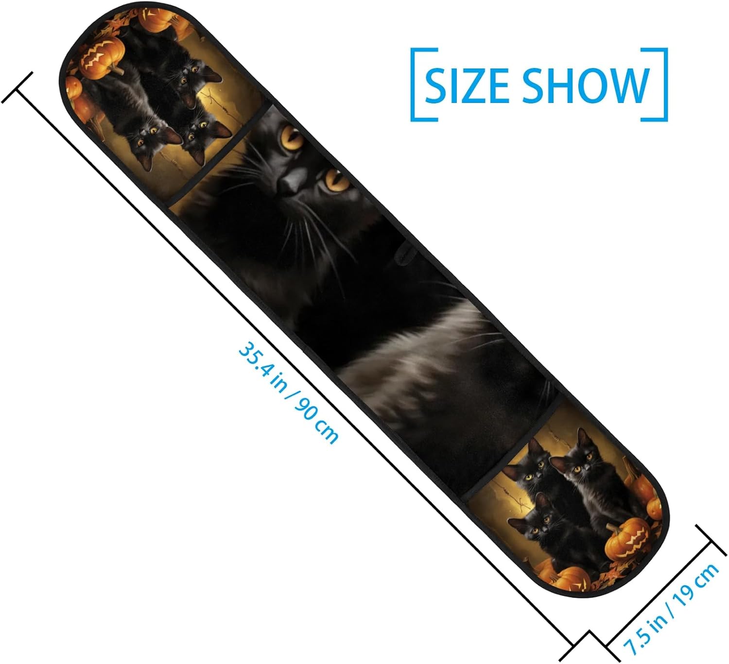 Gublec Halloween Cats Pumpkins Double Oven Mitt