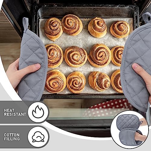 Set of 12 Heat-Resistant Gray Oval Pot Holders for Kitchen