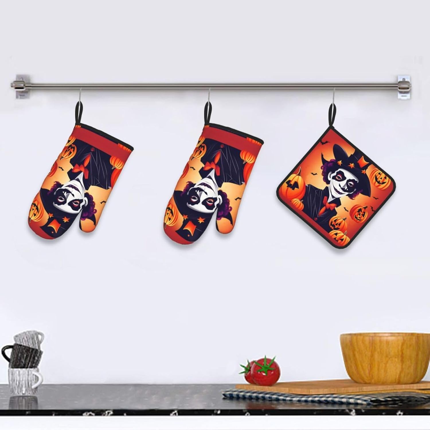 Happy Halloween esteems Oven Mitts Pot Holders Sets