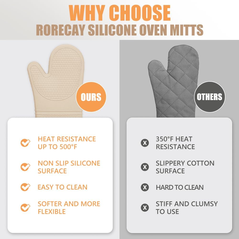 Heat-Resistant Silicone Oven Mitts