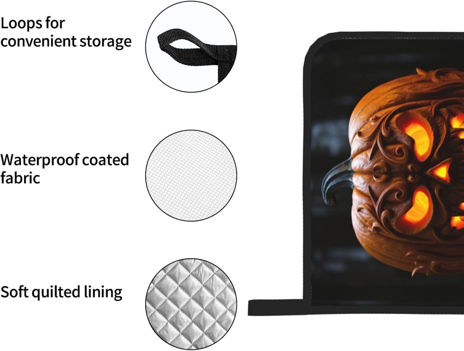 Halloween Spooktacular Pumpkin Print Oven Mitts Pot Holders Set
