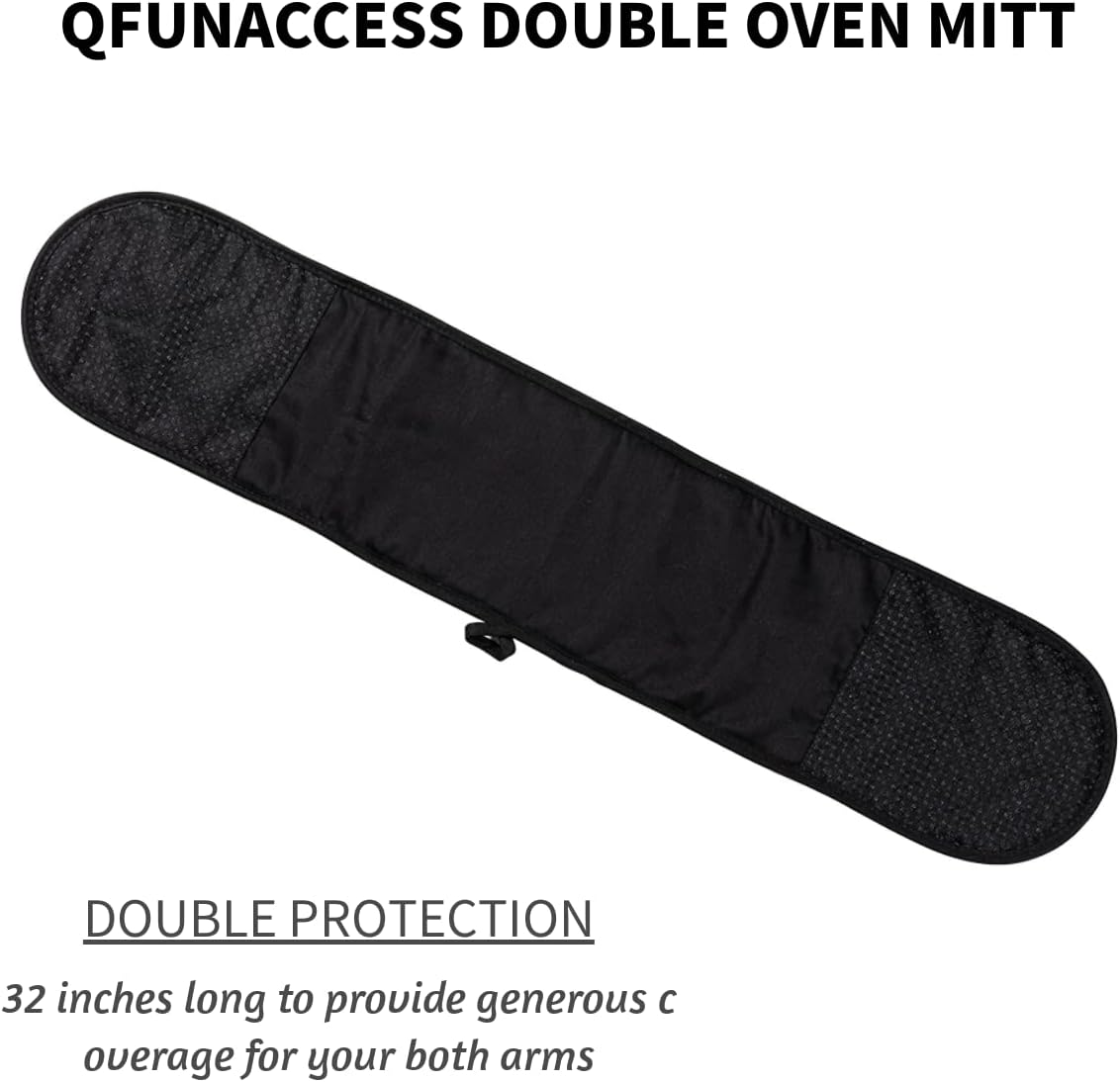 Heat-Resistant Oven Mitt 75x32in Black