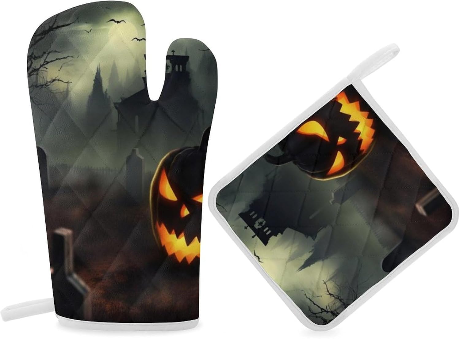 Halloween Horror Oven Gloves Pot Holders Set