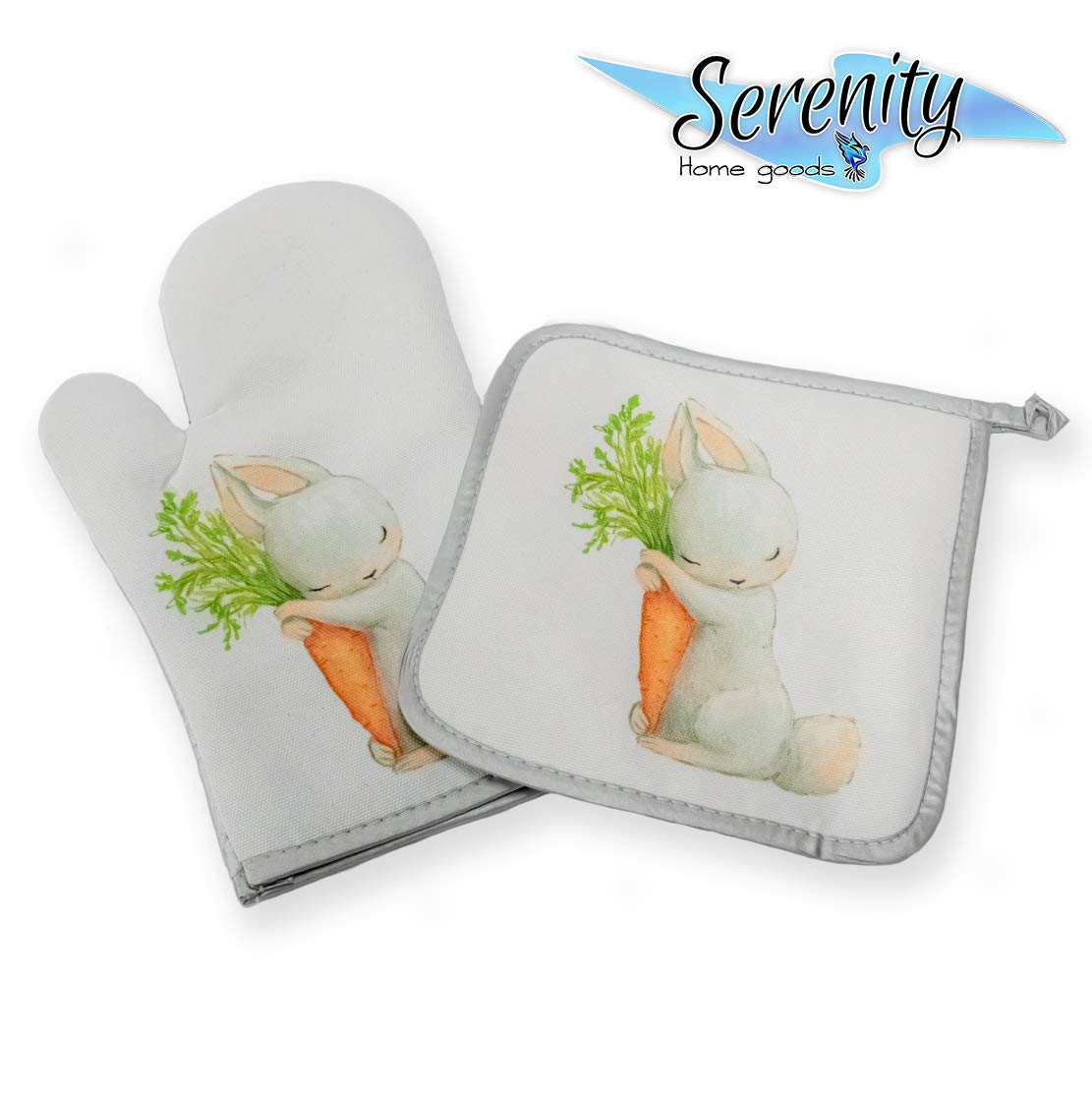 Easter Bunnys Touch Retro-Chic Kitchen Potholders for Gifting