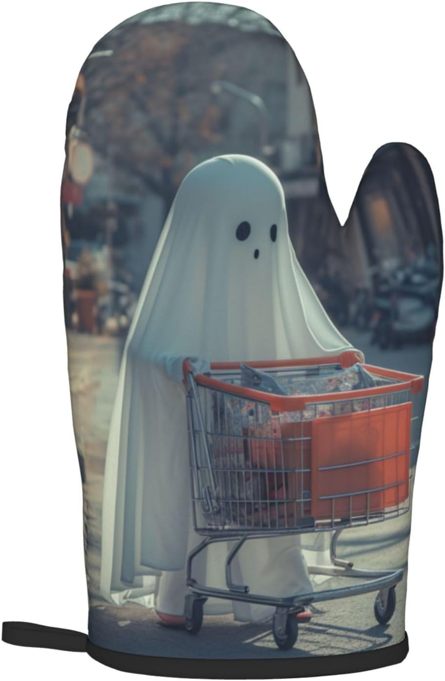 Gjieliness Funny Halloween Ghost Oven Mitts and Pot Holders Set 1