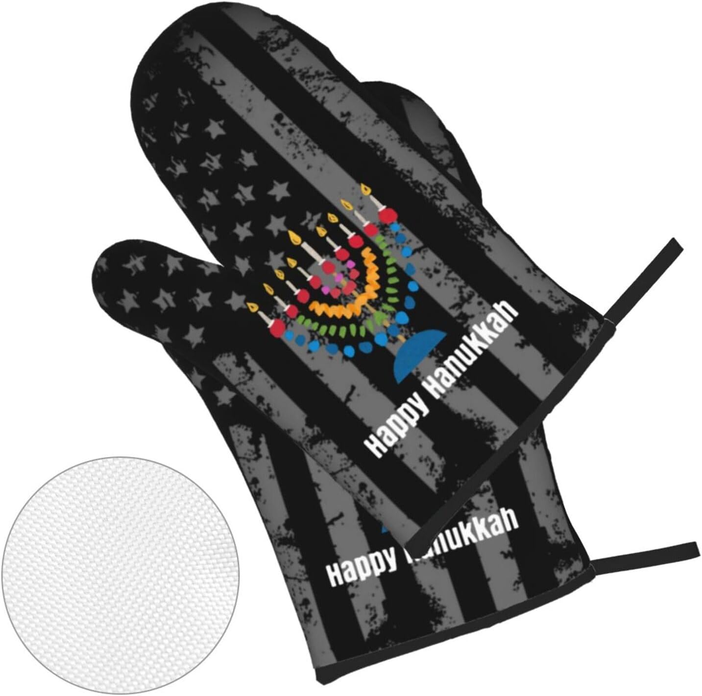 Happy Hanukkah Oven Mitts and Pot Holders Set 4 PCS