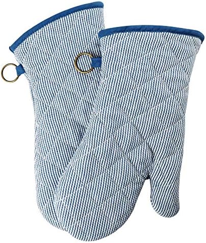 RED LMLDETAHeat-Resistant Oven Mitts Durable 100 Cotton Non-Slip Washable Protector