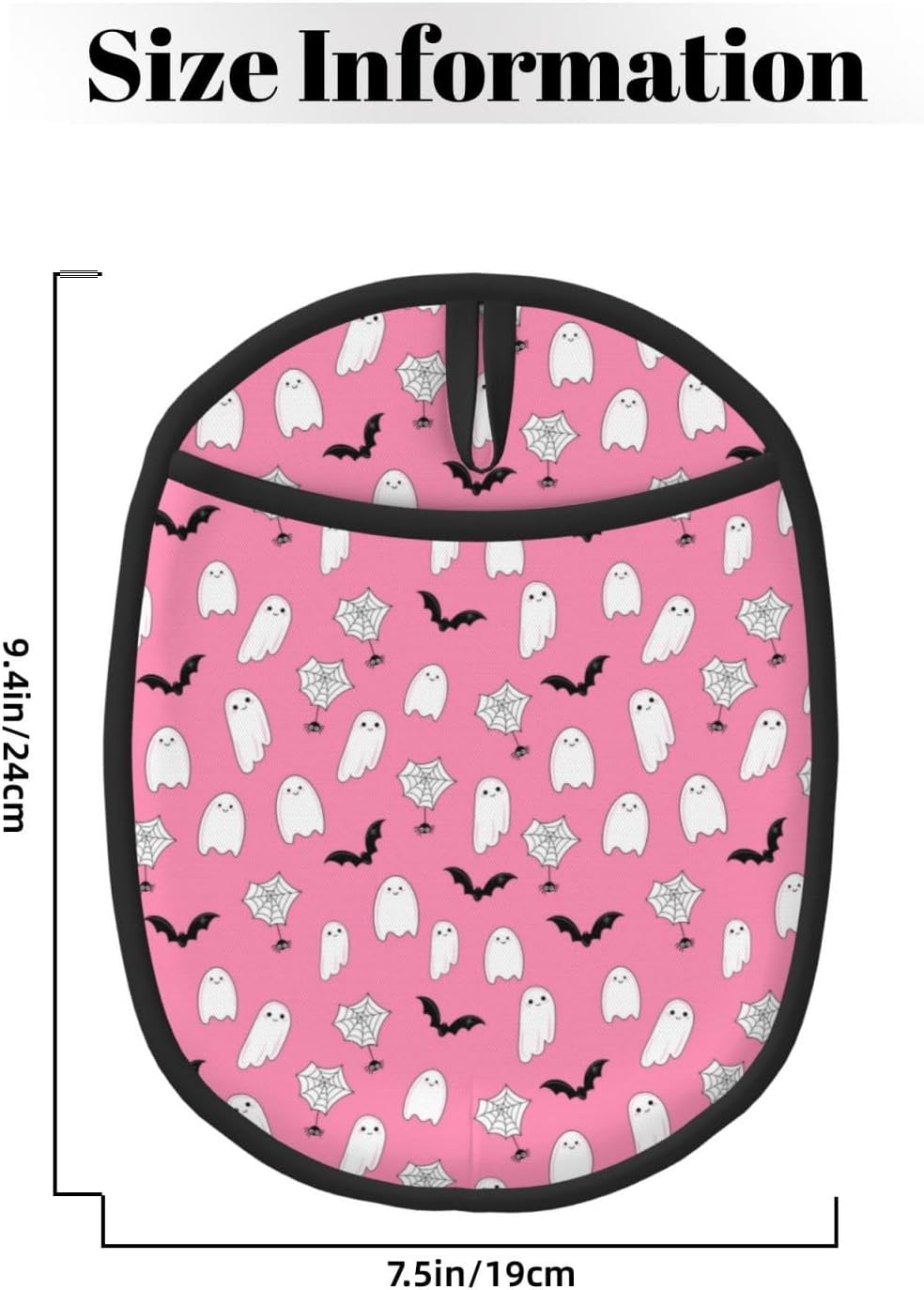 Pink Halloween Oven Mitt with Hanging Loop