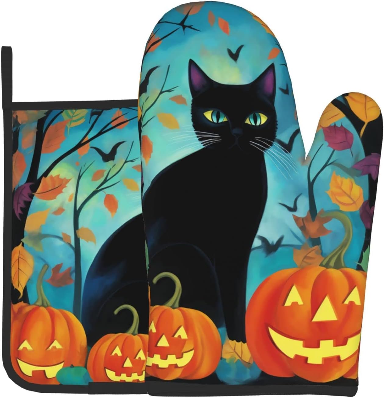 Mantaiyuan Black Cat Halloween Oven Mitt The Ghost That Stays Warm