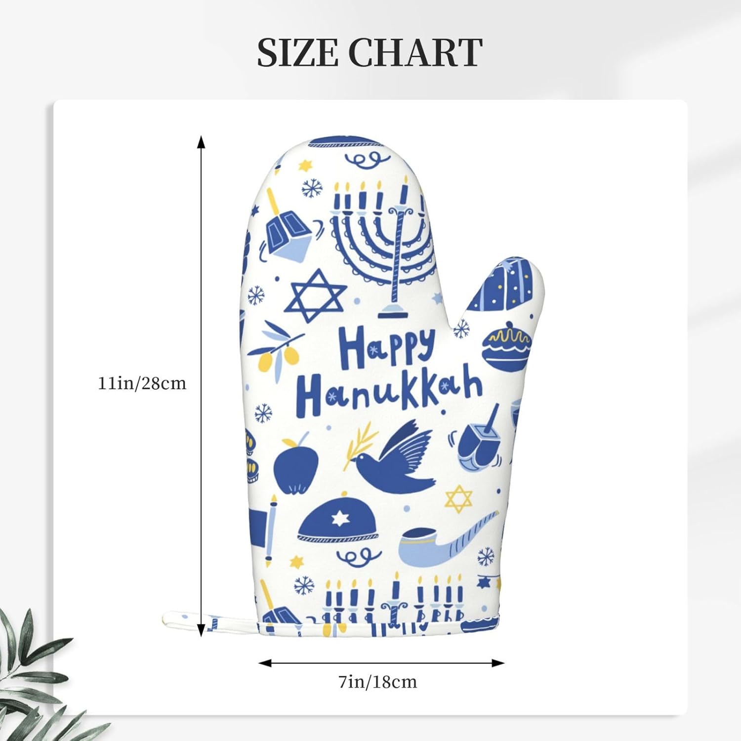 Happy Hanukkah Oven Mitts with Silicone