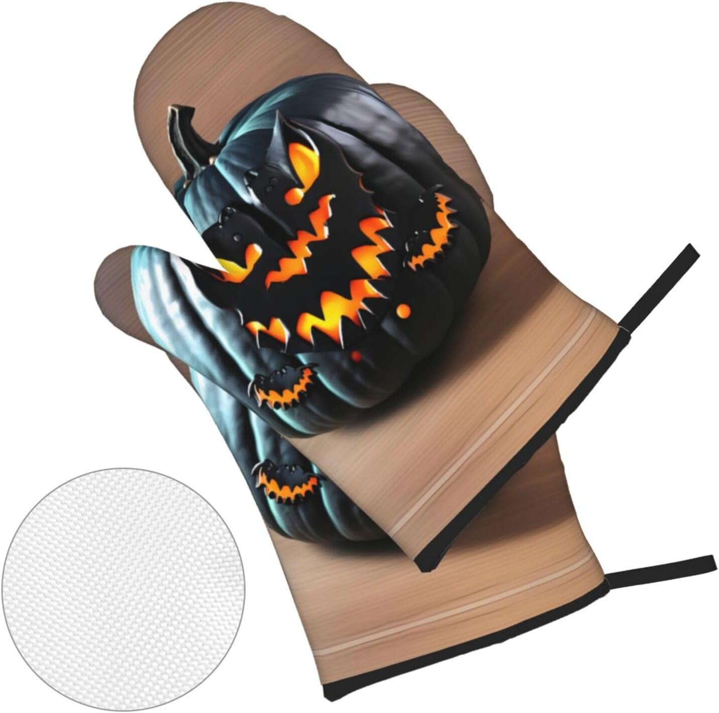 Halloween Bat Pumpkin Oven mitts and DUPI pot holders durability cooking set