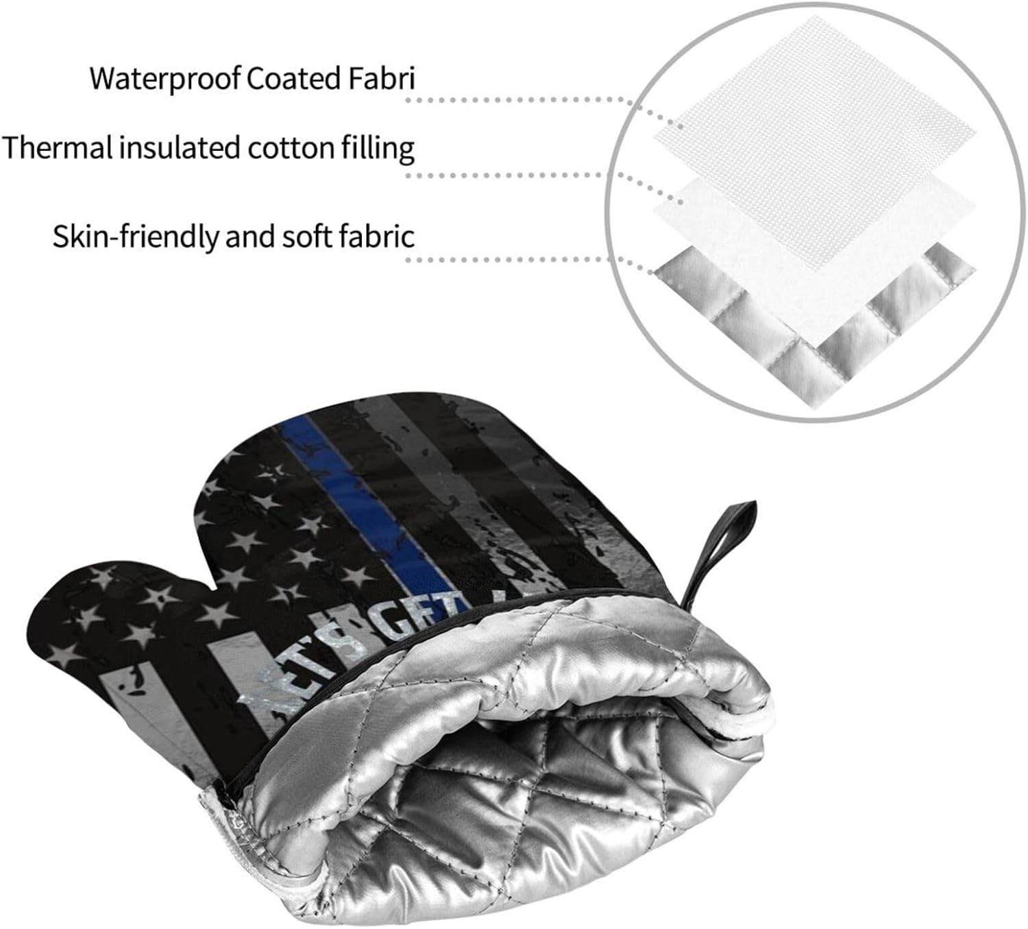 Joyful Premium Heat-Resistant Oven Mitts Pot Holders 4-Piece Set Baking Tools