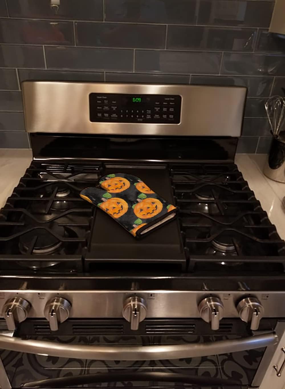 Festive Halloween Jack-O-Lantern Oven Mitt
