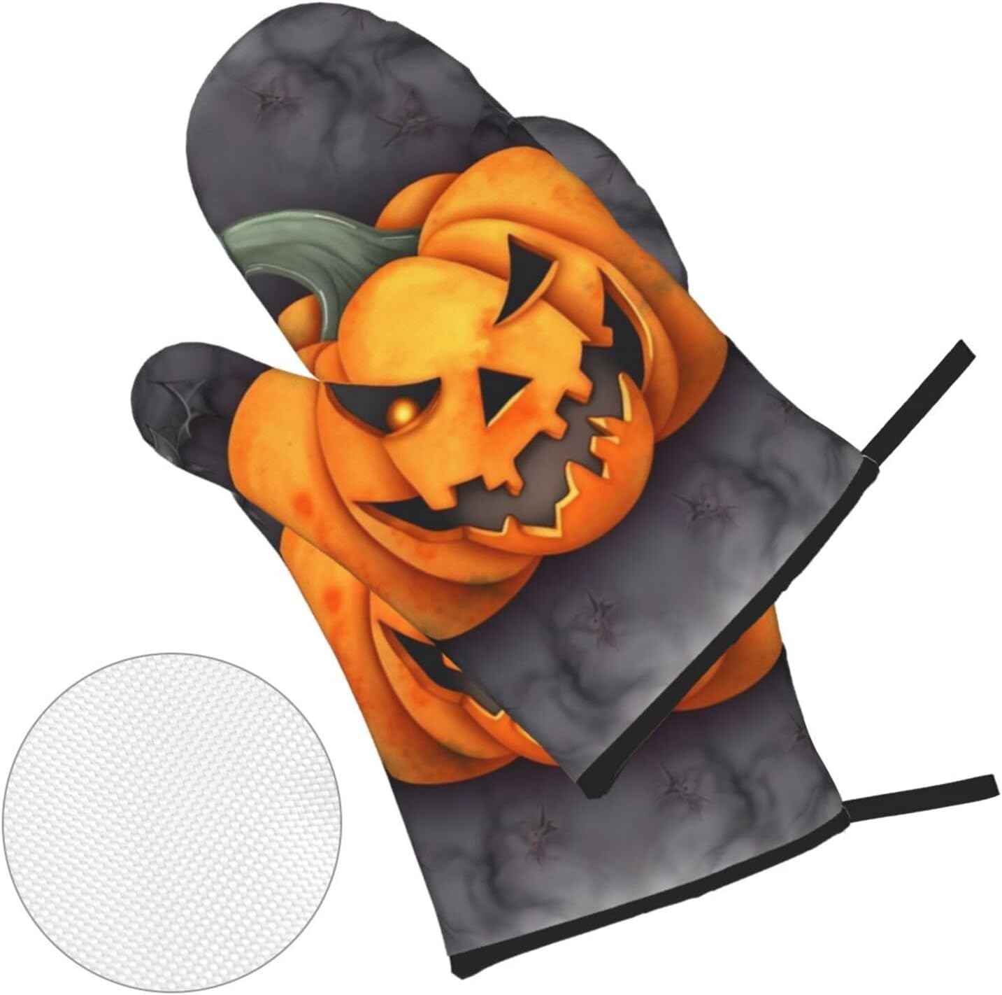 EKYOSHCZ Halloween Pumpkin Oven Mitts and Potholders Set of 4