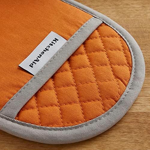 KitchenAid Heat-Resistant Cotton Potholders Set of 2 Honey Orange Machine Washable