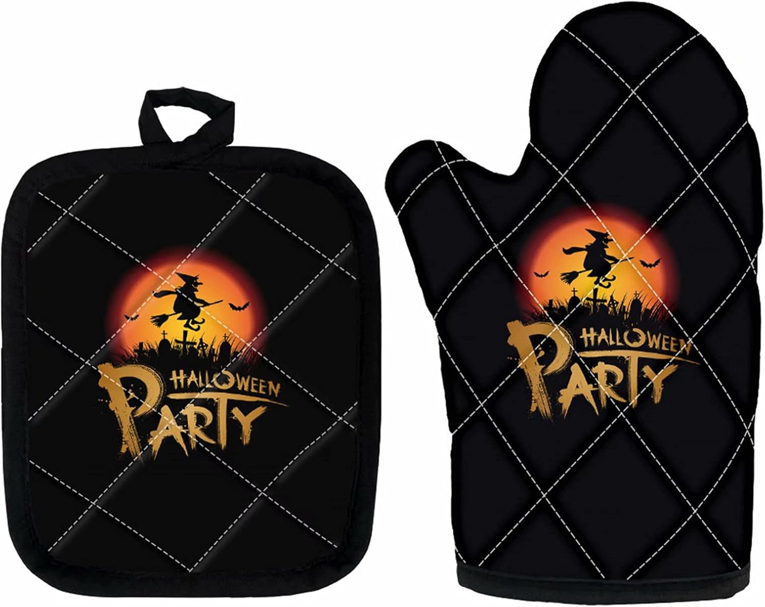 SEANATIVE Halloween Oven Mitts and Potholder Set