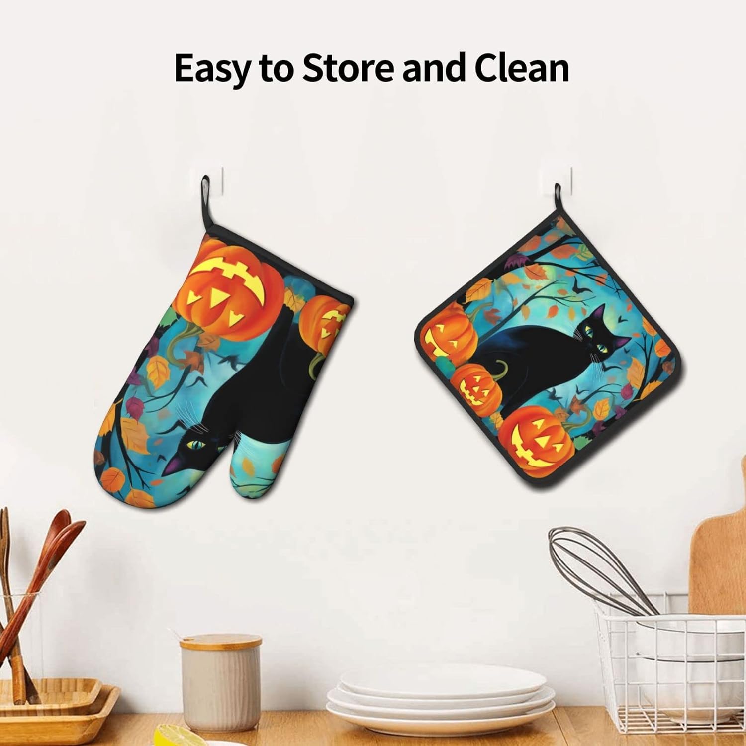 Mantaiyuan Black Cat Halloween Oven Mitt The Ghost That Stays Warm