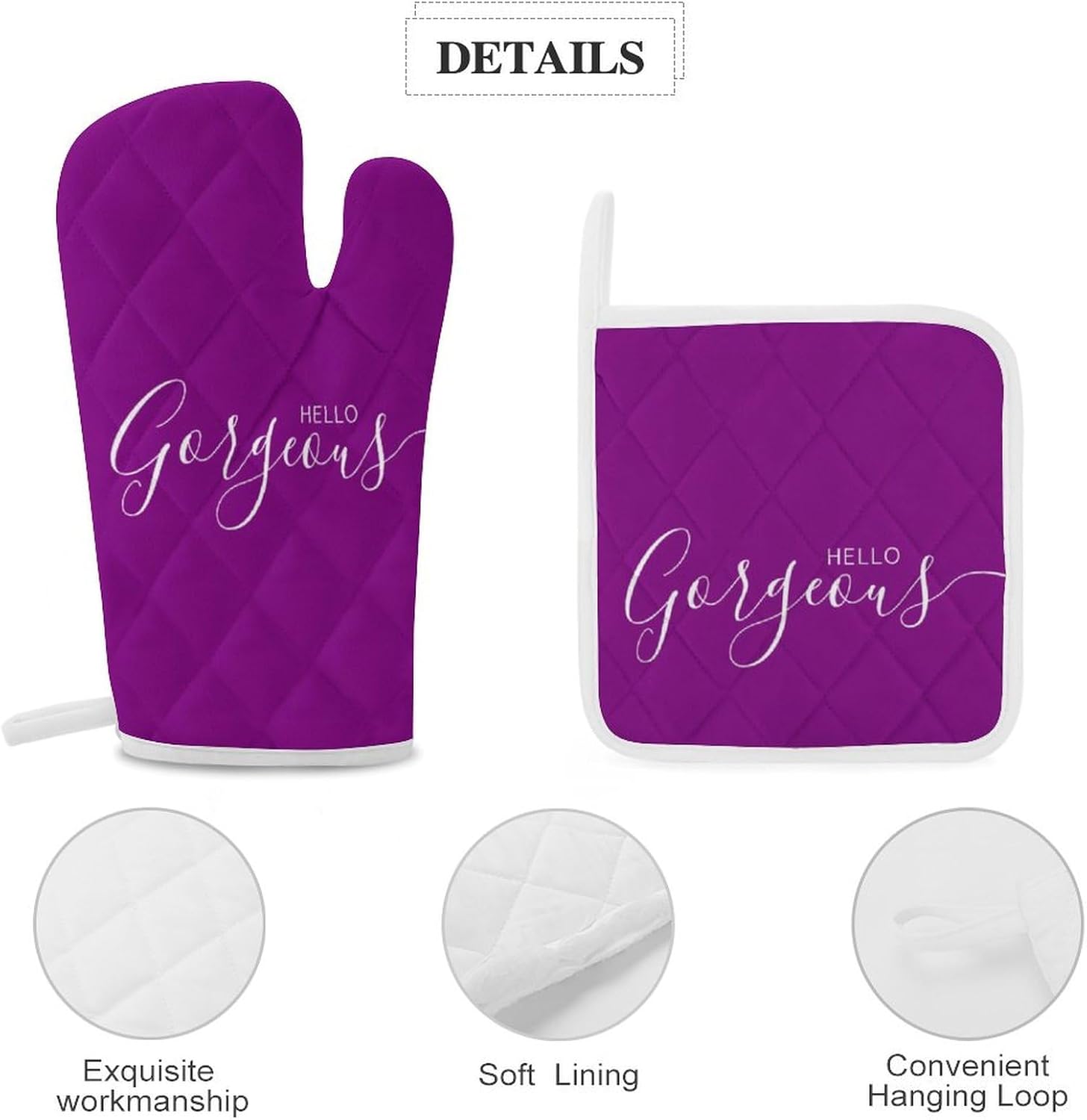 Curdesi 3PCS Oven Mitts Set - Heat Resistant Minimalist Design