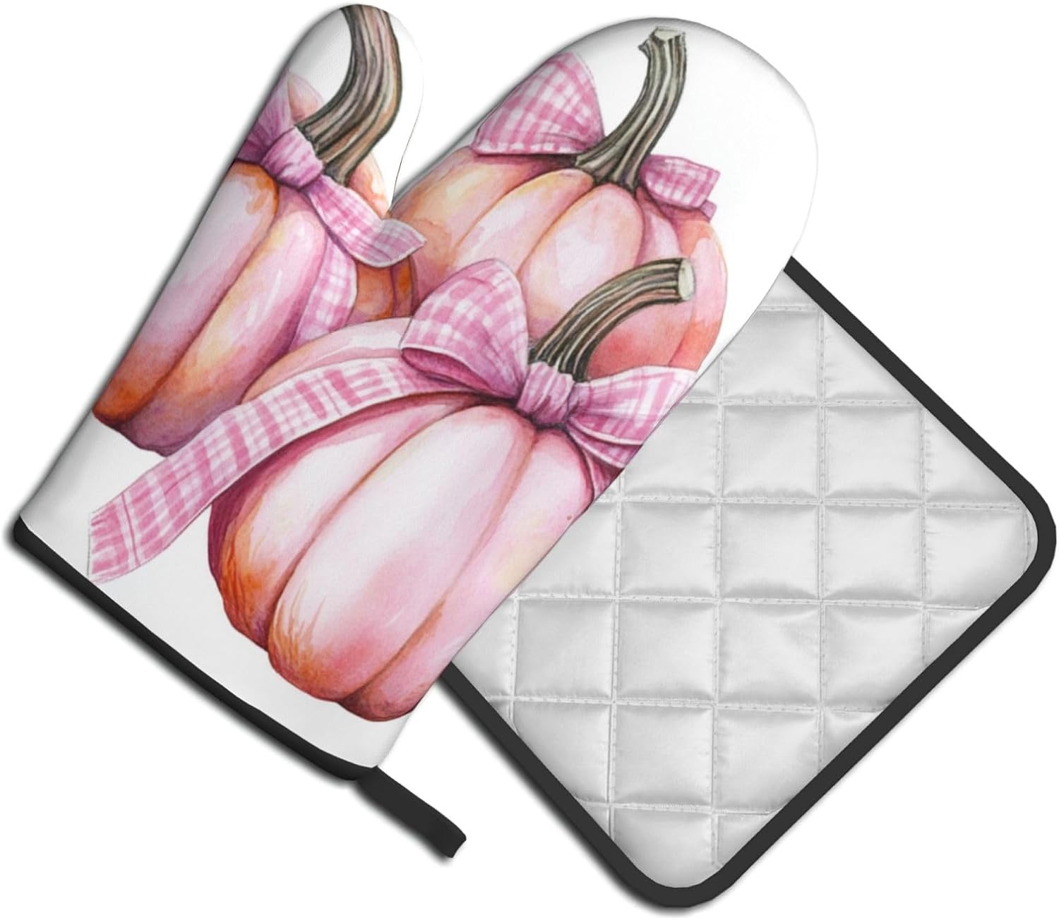 Halloween Treat Heat-Resistant Oven Mitts Set for Baking BBQ